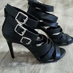 Jessica Simpson black strappy heels sandals 8.5